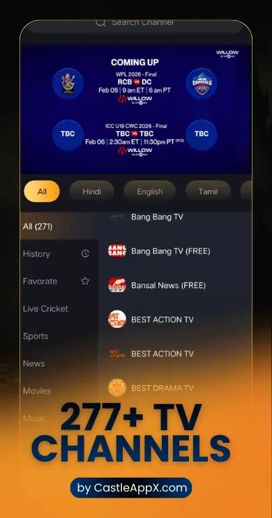 Castle App Screenshot for TV Screen